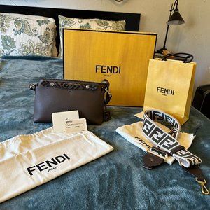 Fendi by the way medium brown leather boston bag